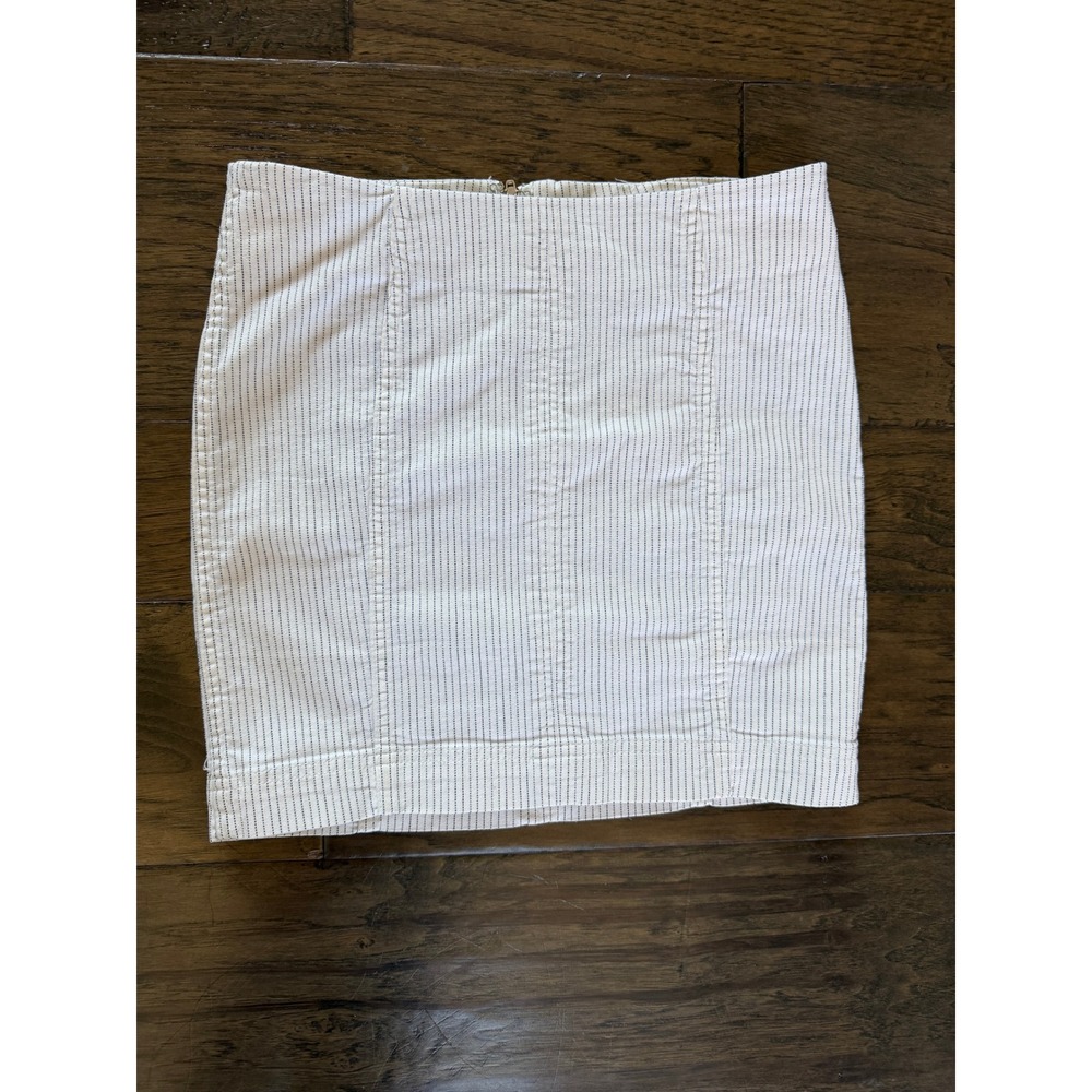 Free People Pinstripe Mini Skirt Size 0 High Waisted‎ Zip Back